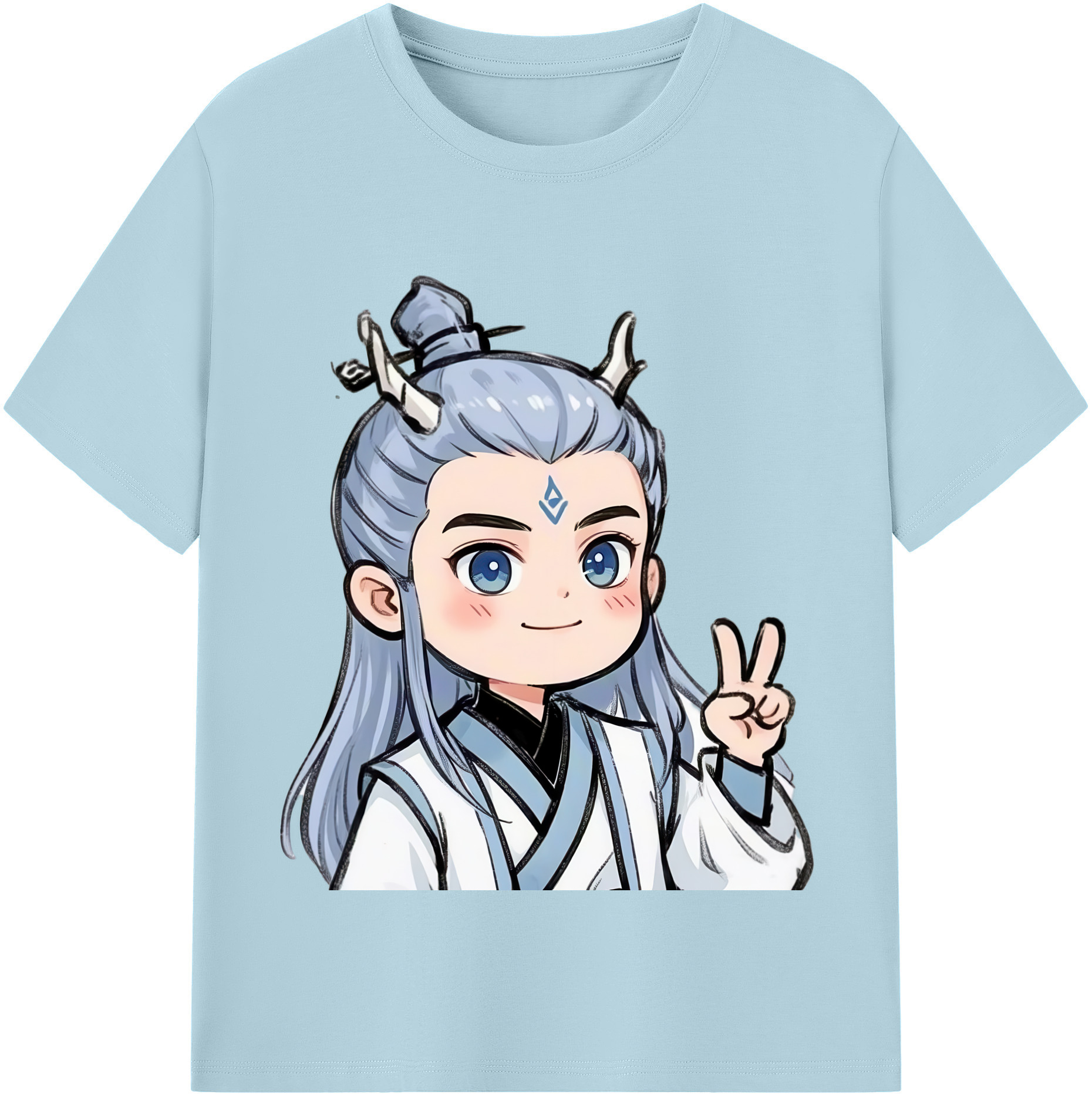 （画像用） Ne Zha 2 ナタ 魔童の大暴れ 綿100％半袖Tシャツ（フロントプリント）